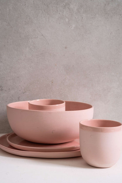 Handmade Porcelain Coffee Cup In Powder Pink
