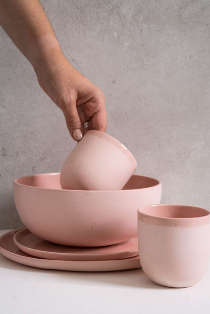 Handmade Porcelain Coffee Cup In Powder Pink