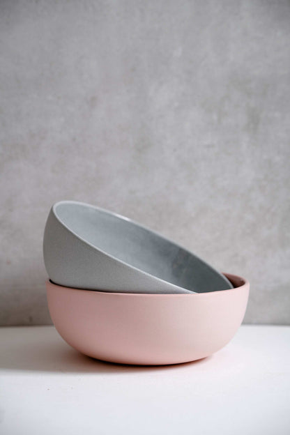 Handmade Porcelain Serving Bowl in Powder Pink