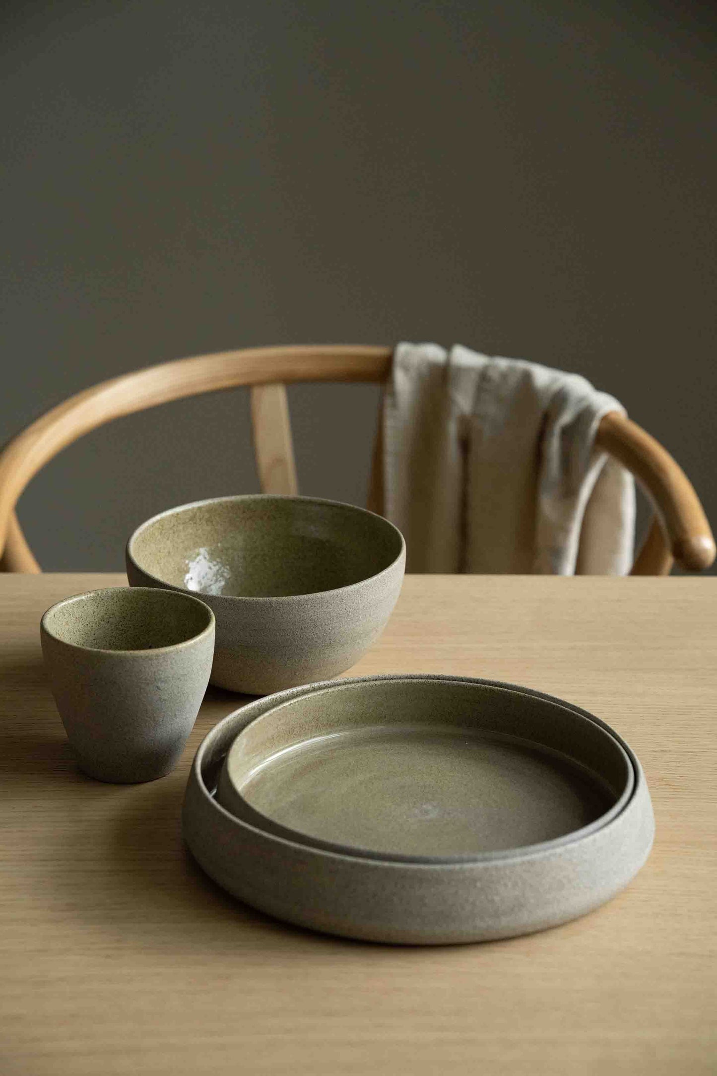 Handmade Stoneware Dinner Set and the Cup