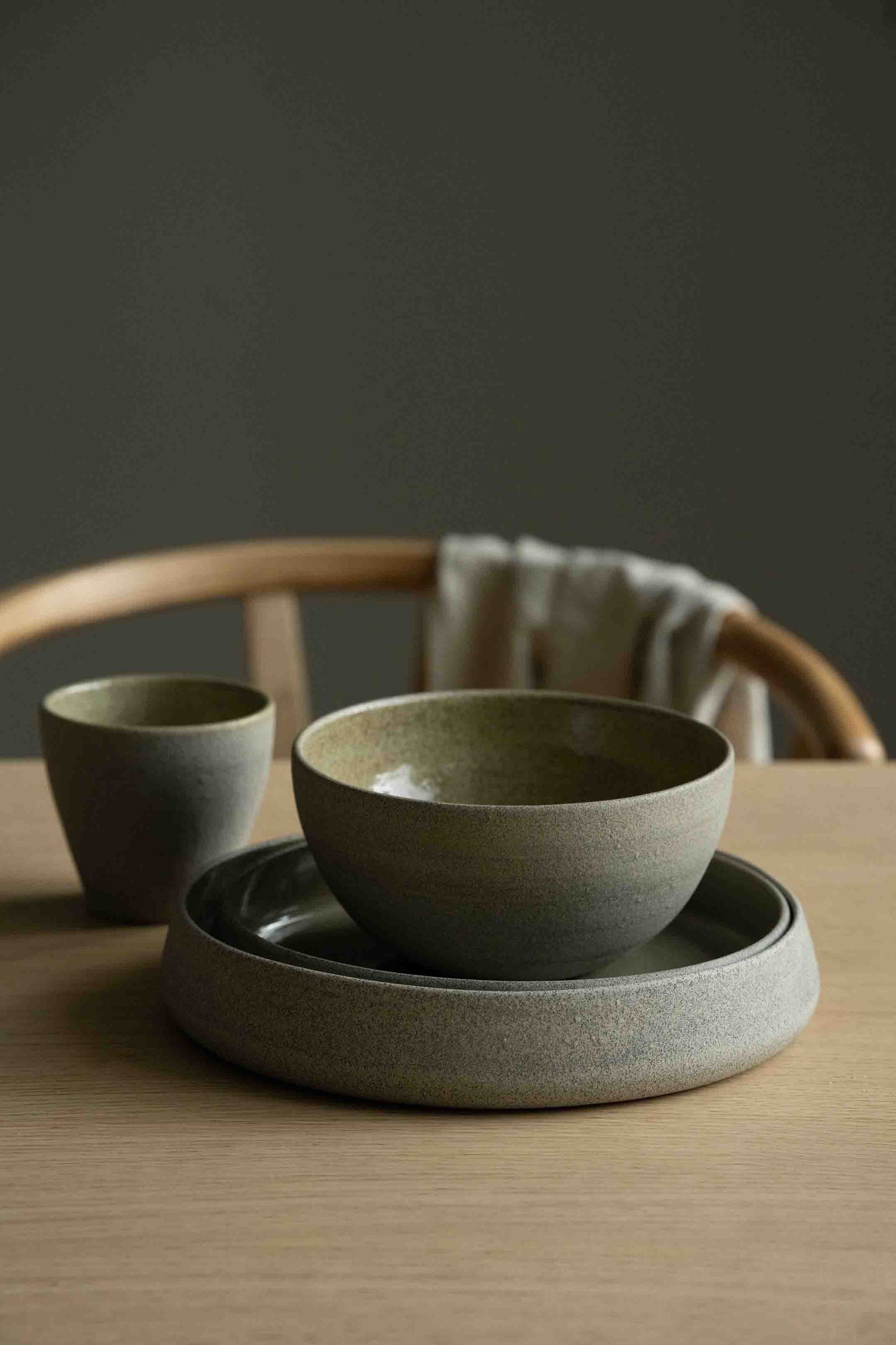 Handmade Stoneware Dinner Set and the Cup
