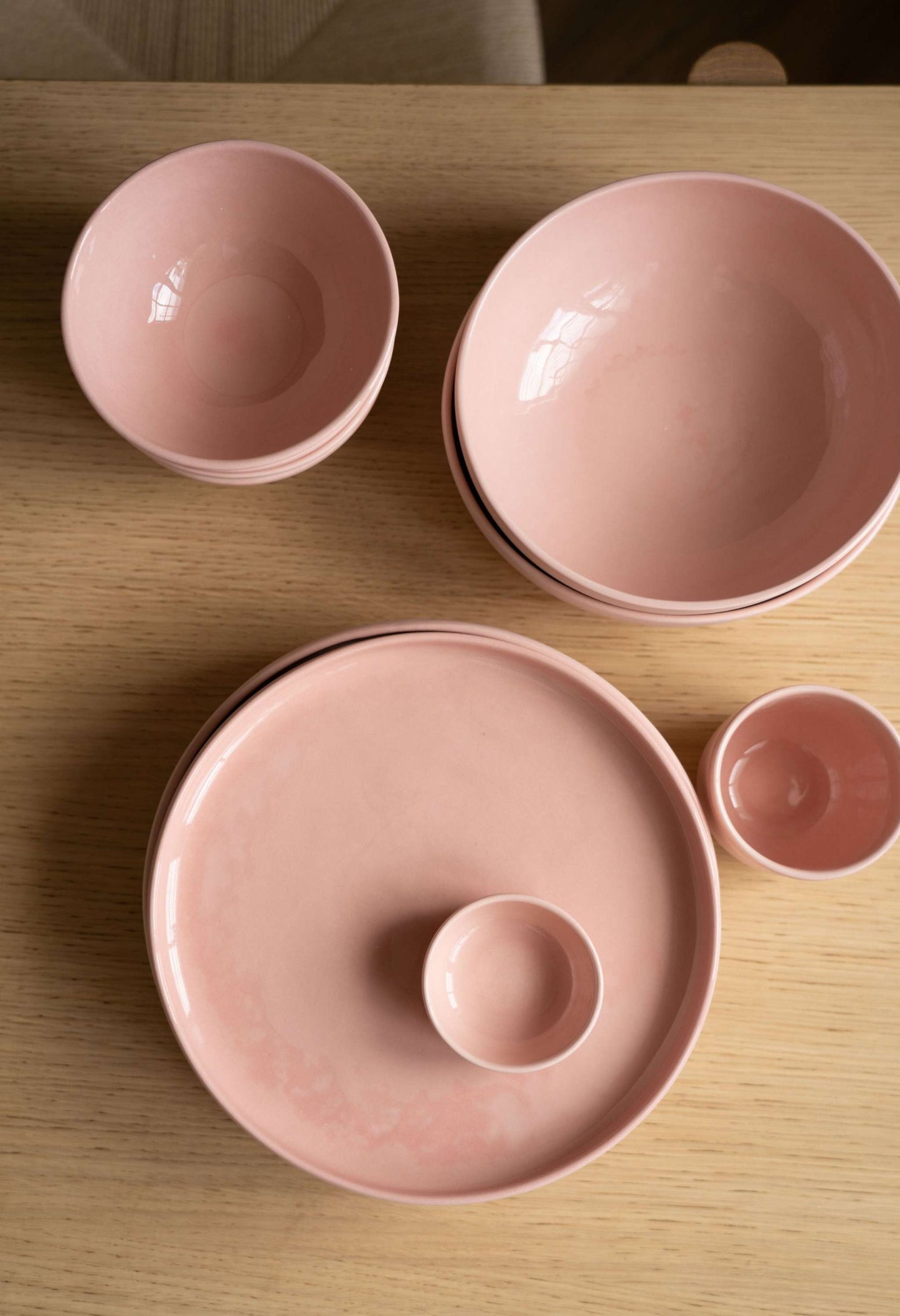 Handmade High Sided Porcelain Plate In Dusty Pink
