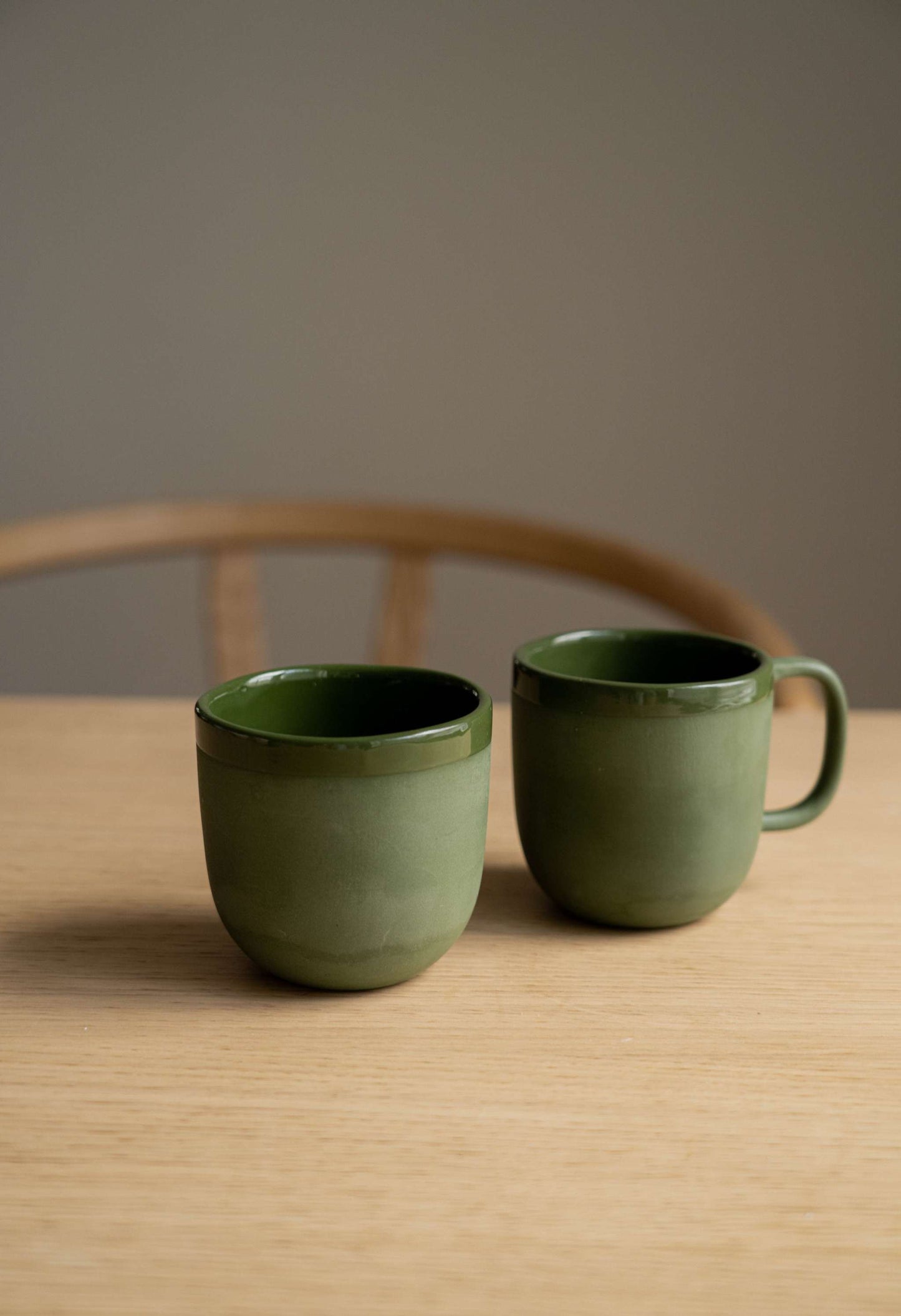 Green and Handmade Porcelain Polished Mug