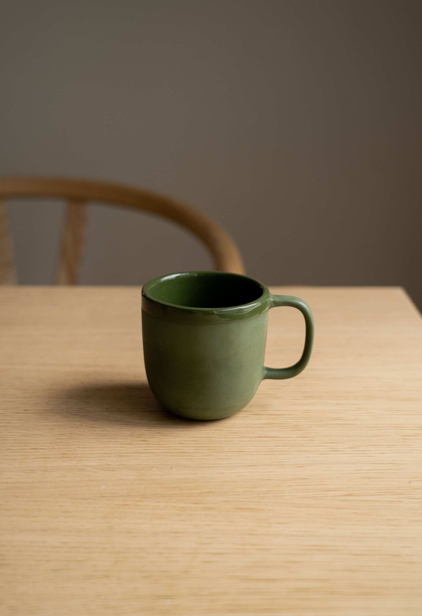 Green and Handmade Porcelain Polished Mug
