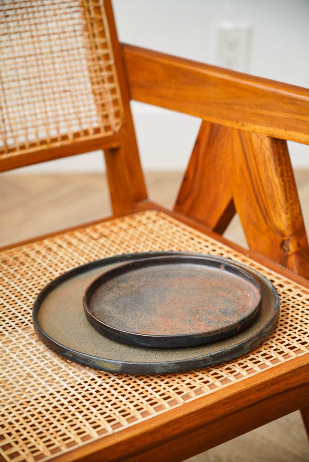 Hand Dipped Rust Stoneware Dinner Plates