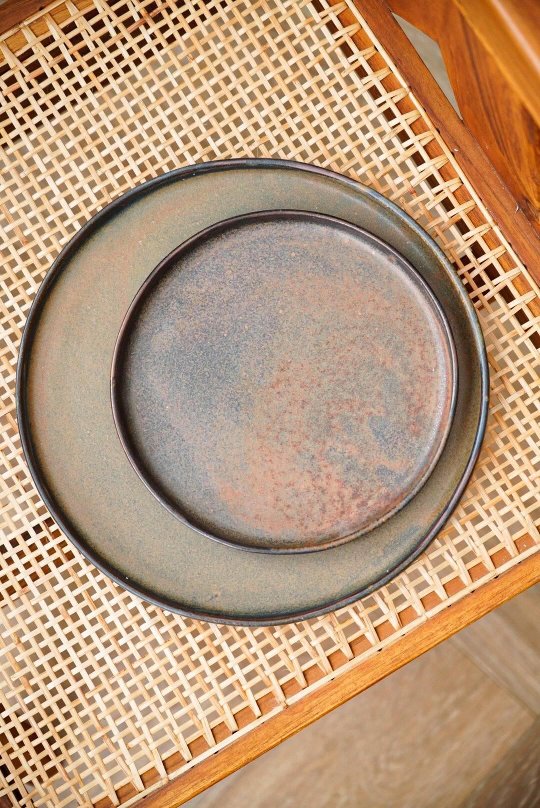 Hand Dipped Rust Stoneware Dinner Plates