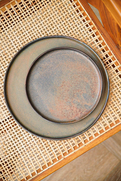 Hand Dipped Rust Stoneware Dinner Plates