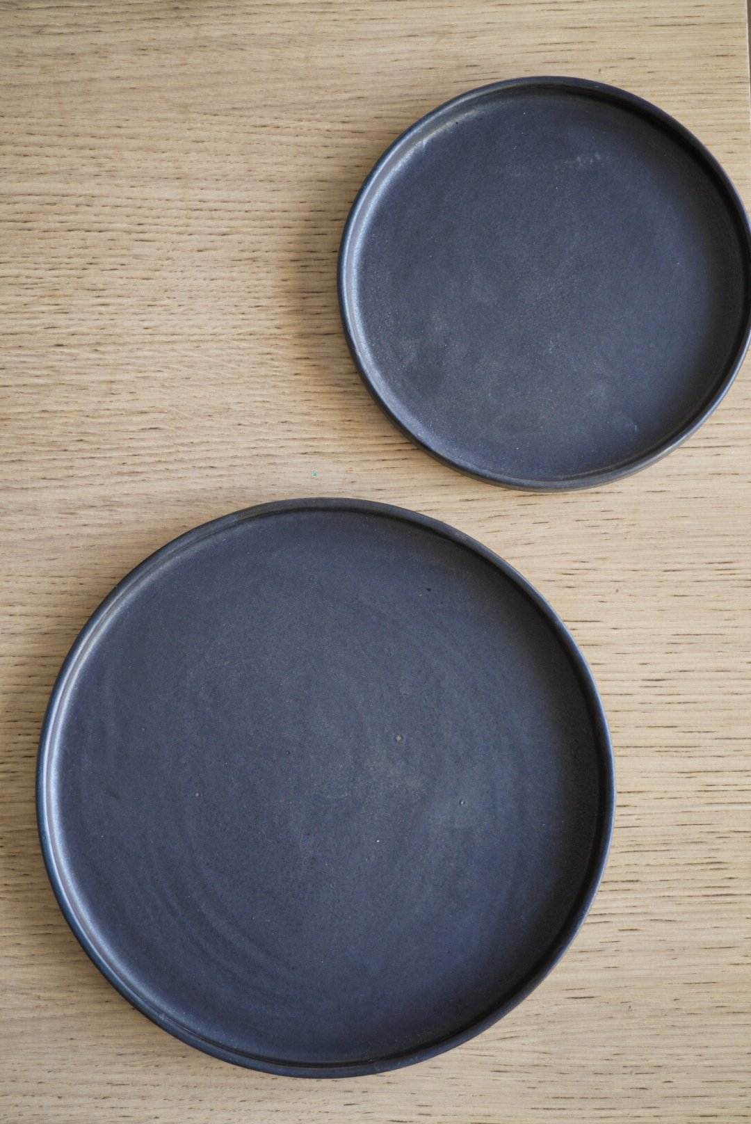 Handmade Black Matte Stoneware Dinner Plate