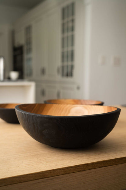 Half Charred Ashwood Nesting Bowls For Snacks