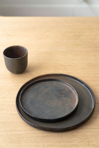 Hand Dipped Rust Stoneware Dinner Plates