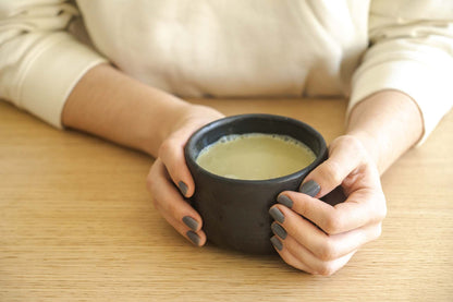 Elegant Black Matcha Bowl and Handmade Stoneware