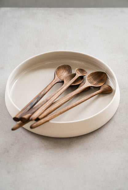 Handmade Stoneware Dinner Plates with High Sides