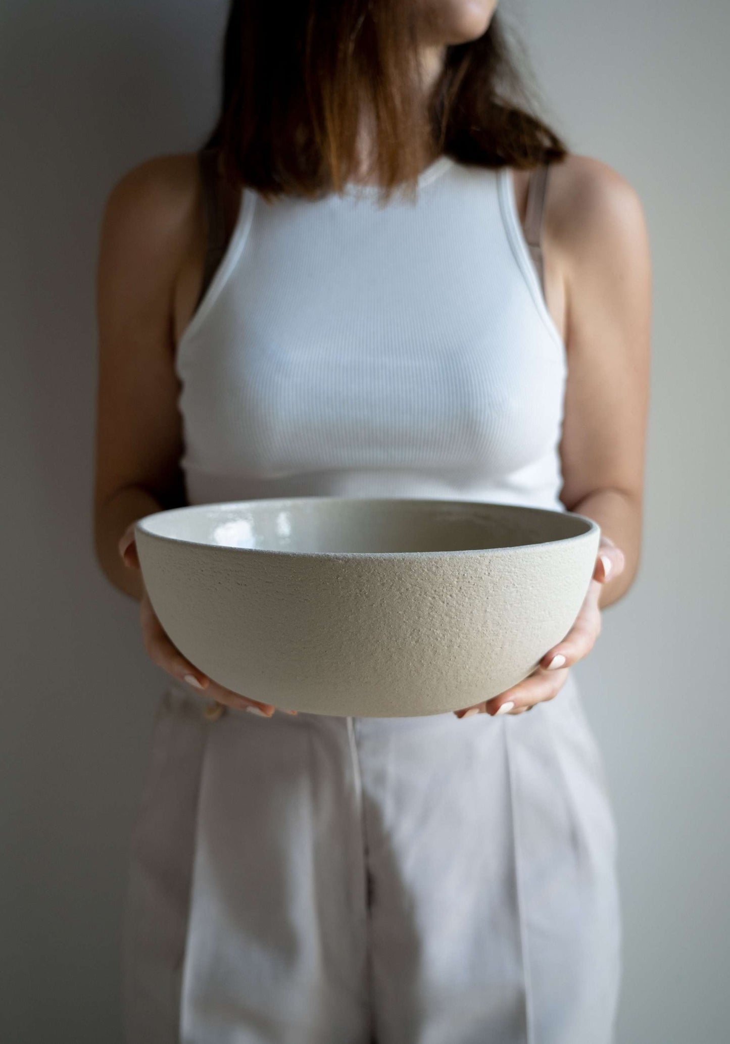 Handmade Stoneware Fruit Bowl and Clear Glaze Set