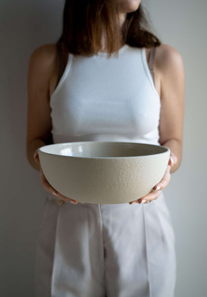 Handmade Stoneware Fruit Bowl and Clear Glaze Set