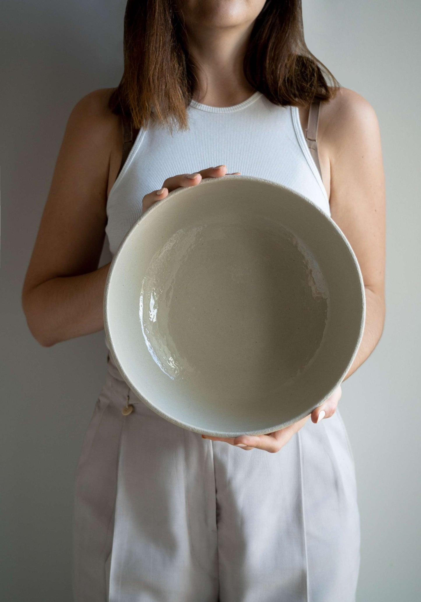 Handmade Stoneware Fruit Bowl and Clear Glaze Set