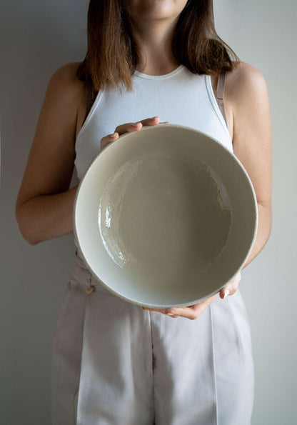 Handmade Stoneware Fruit Bowl and Clear Glaze Set