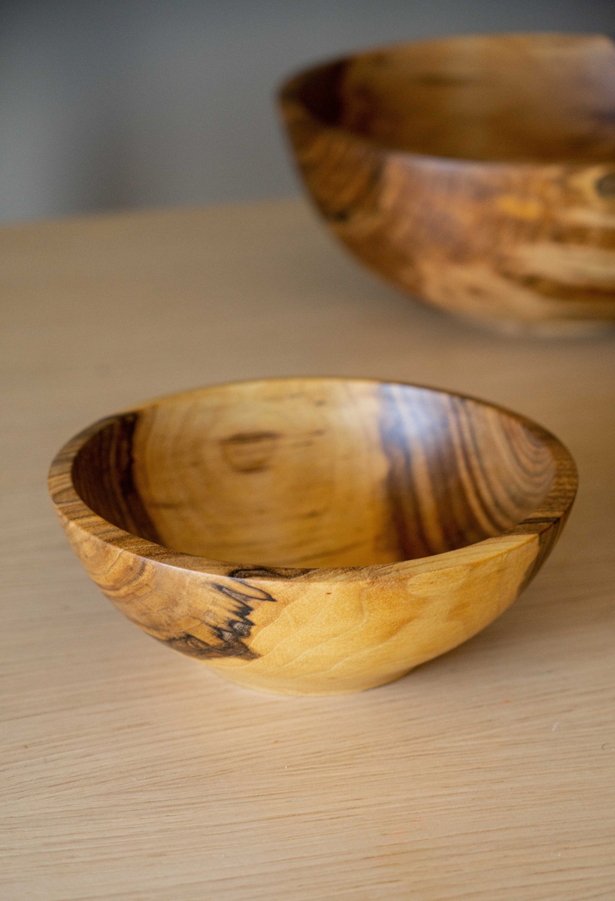 Hand Carved Walnut Wood Nesting Bowl Set with natural wood grain by CREATING COMFORT on Tampa Home & Garden Store