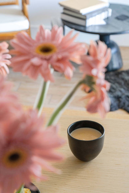 the Handmade Black Matte Stoneware Coffee Cup