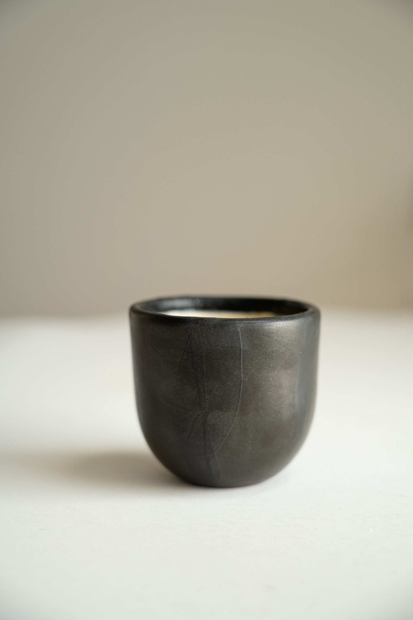 Handmade Black Stoneware Cup for Espresso