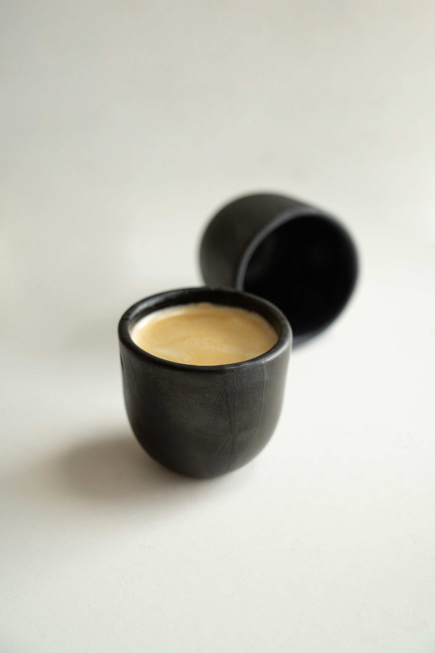 Handmade Black Stoneware Cup for Espresso