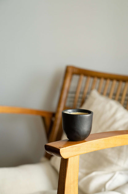 Handmade Black Stoneware Cup for Espresso