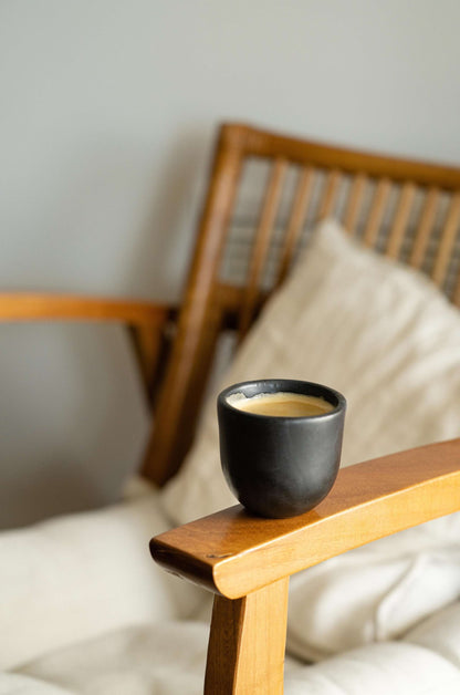 Handmade Black Stoneware Cup for Espresso