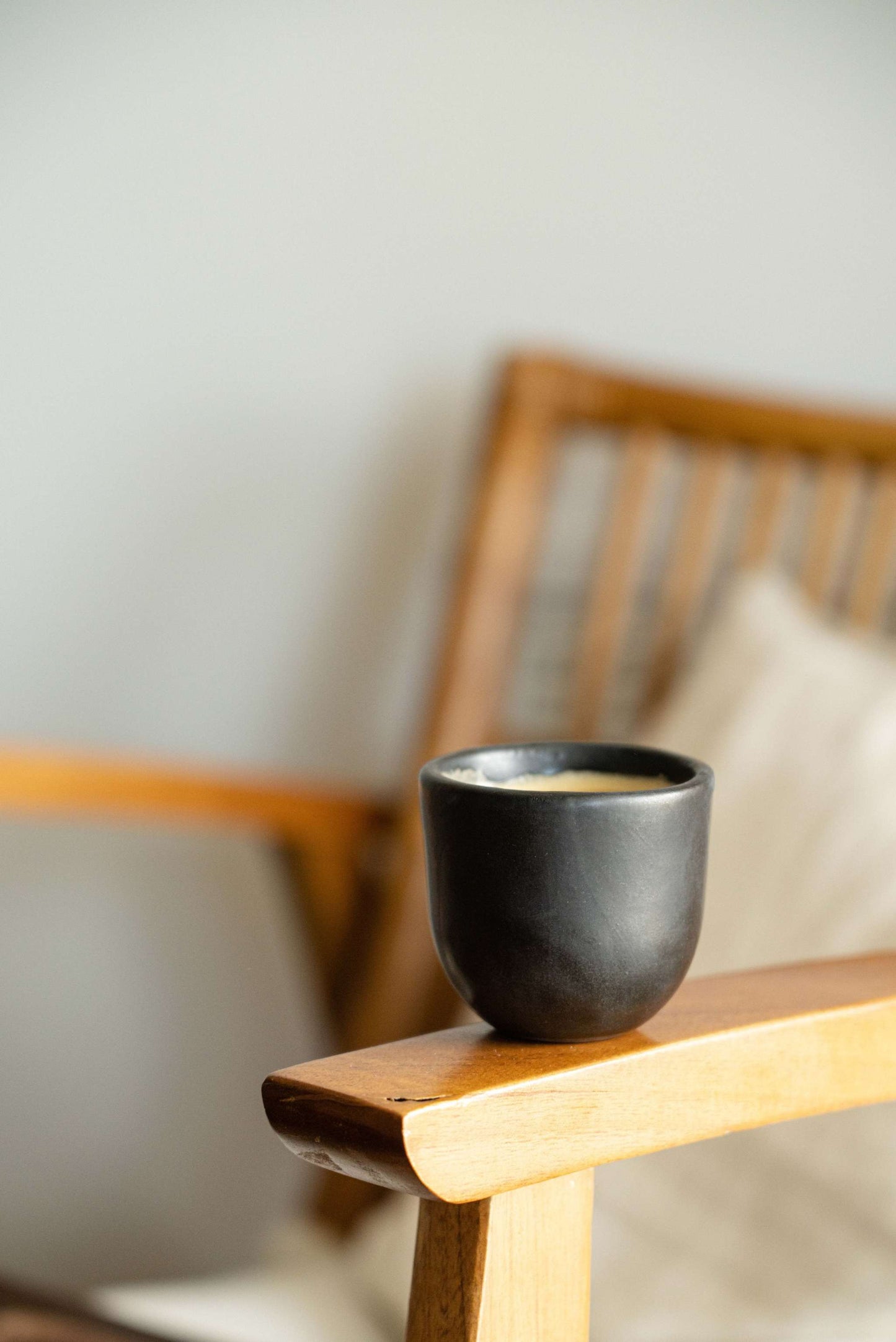 Handmade Black Stoneware Cup for Espresso