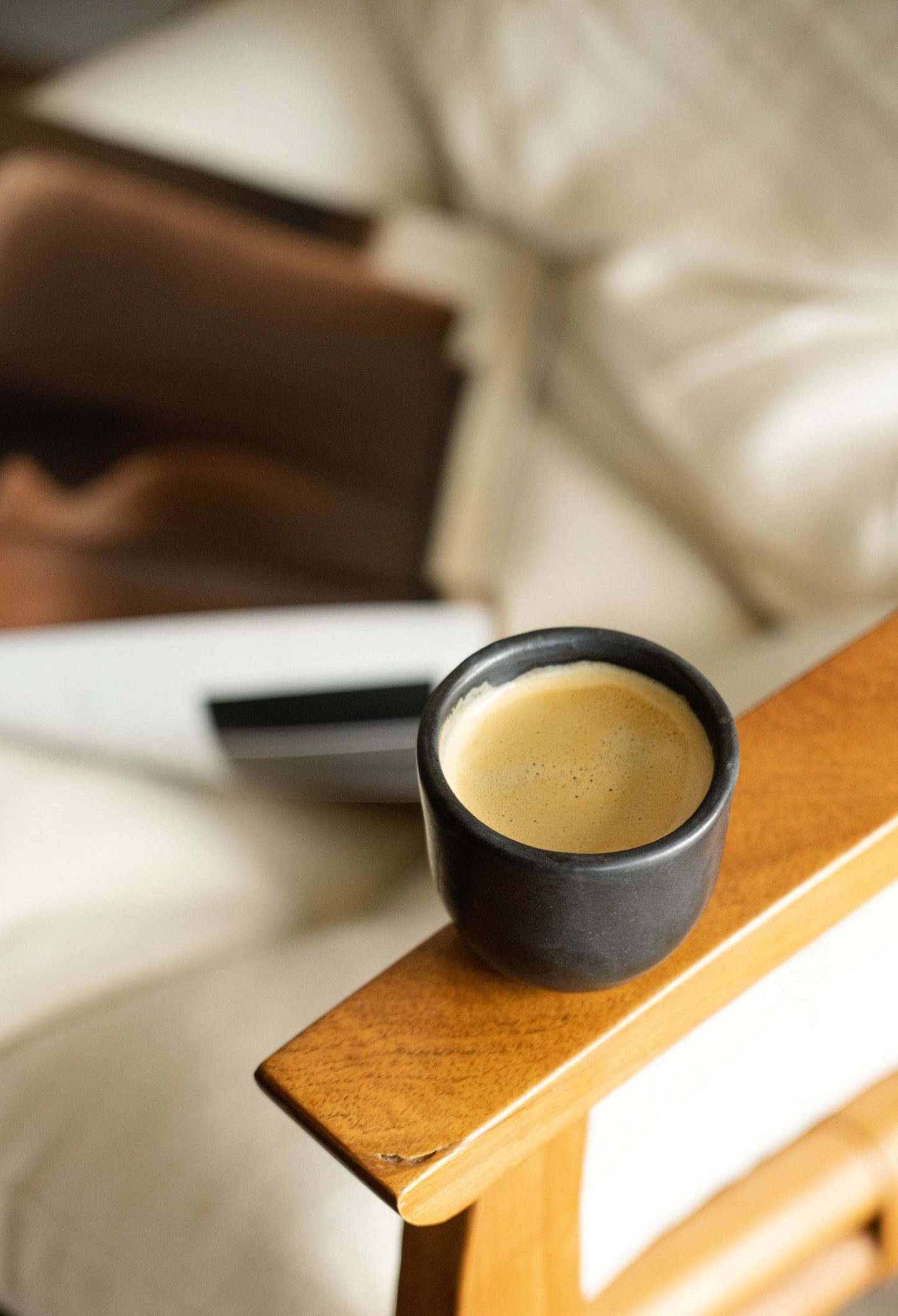 Handmade Black Stoneware Cup for Espresso