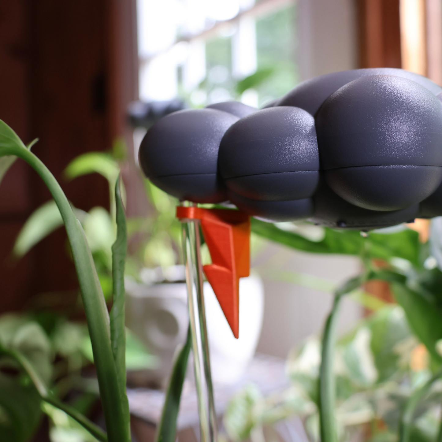 Stormy Dripping Rain Cloud with Lightning Bolt Charm