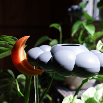 Stormy Dripping Rain Cloud with Moon Charm