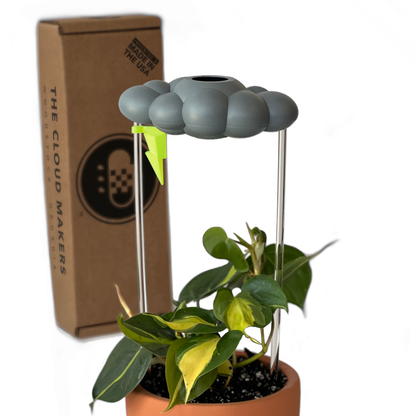 Amuleto de Nube de Lluvia Tormentosa Goteando con Rayo de Neón