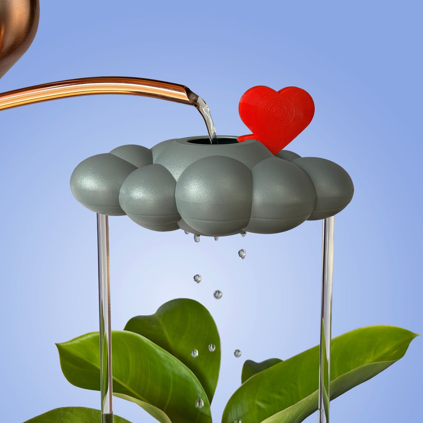 Llavero con Nube de Lluvia Tormentosa y Corazón Rojo