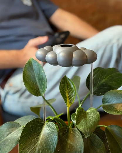 Stormy Dripping Rain Cloud Plant Waterer gray watering globe houseplants The Cloud Makers on Tampa Home & Garden Store