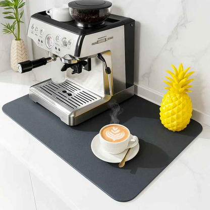 Strabella Coffee Bar Mat - Super Absorbent Coffee Mat, Quick Dry, Non-Slip in Dark Gray - Tampa Home & Garden Store