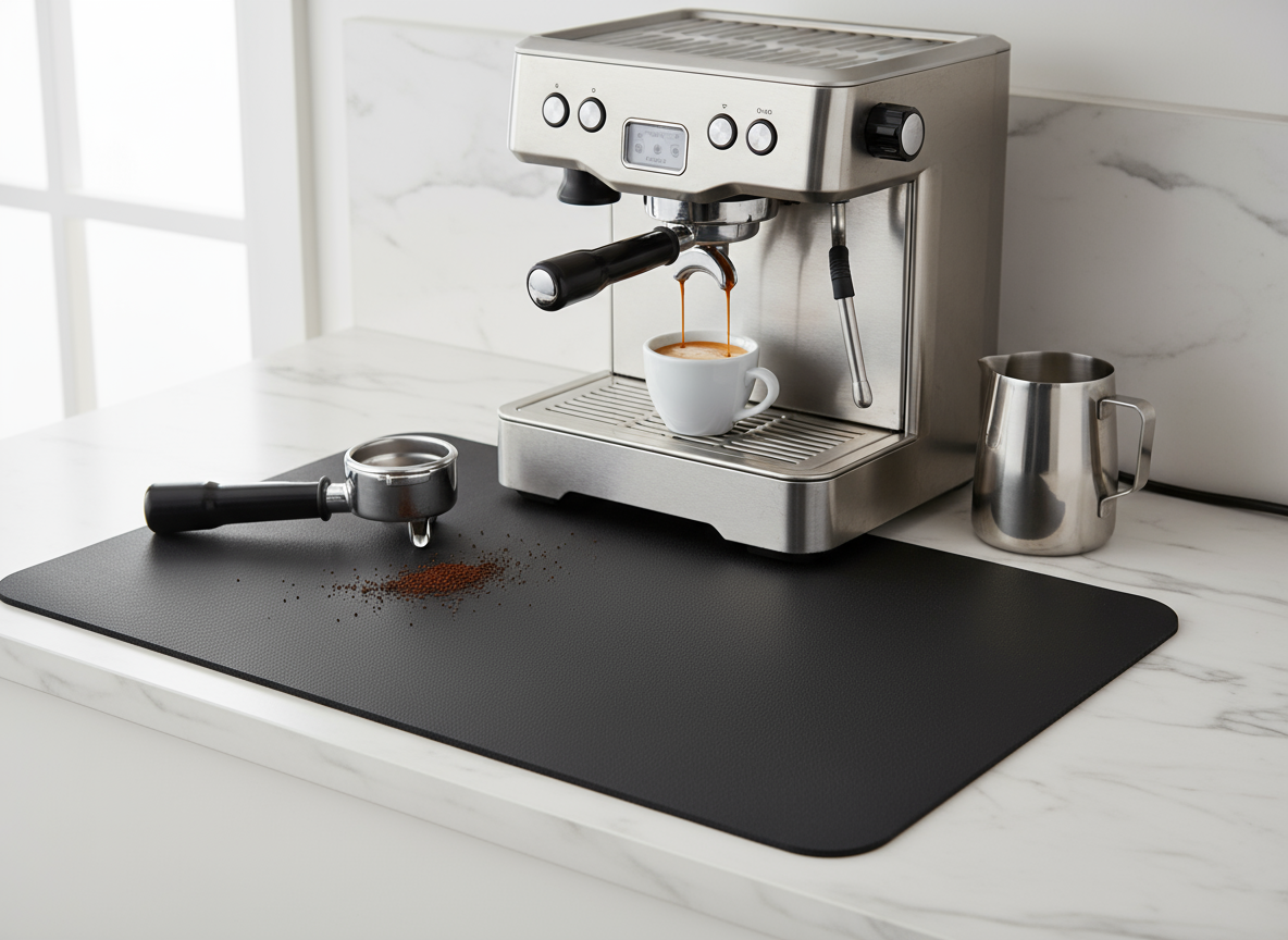 Strabella Coffee Bar Mat - Super Absorbent Coffee Mat, Quick Dry, Non-Slip in Dark Gray - Tampa Home & Garden Store