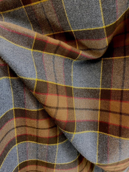 Straight Scarf - Outlander Clan Fraser Inspired Gray, Brown, Yellow, and Red Cotton Flannel - Tampa Home & Garden Store