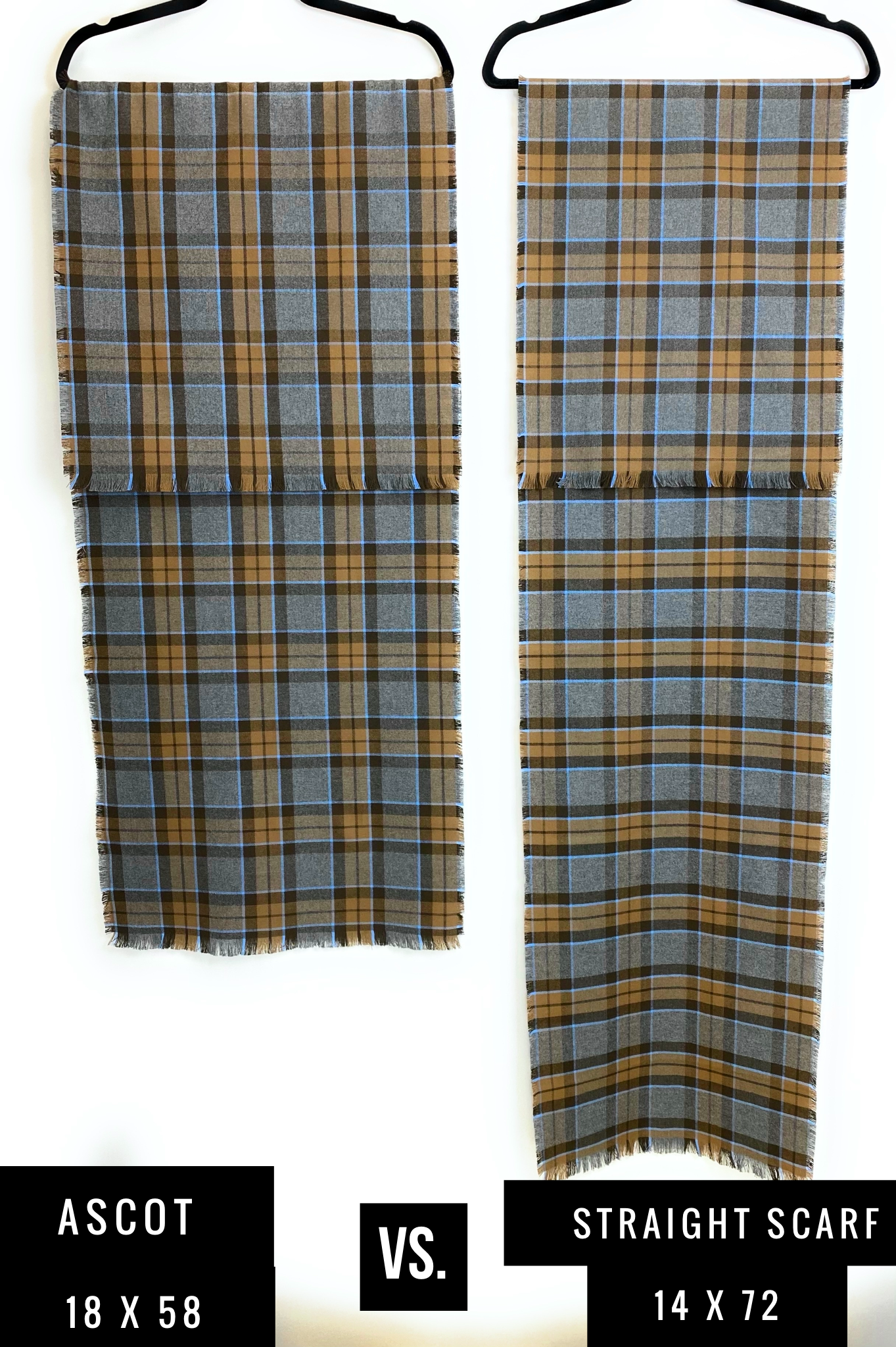 Straight Scarf - Outlander Clan Fraser Inspired Gray, Brown, Yellow, and Red Cotton Flannel - Tampa Home & Garden Store