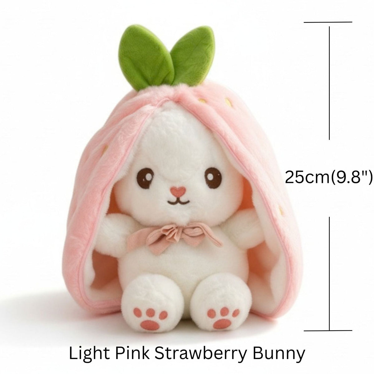 Reversible Bunny and Strawberry Plush Toy for Kids