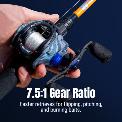 Carrete de pesca Baitcasting Reaction Tackle - Edición StreamX - Relación de transmisión 7.5:1 - NUEVO