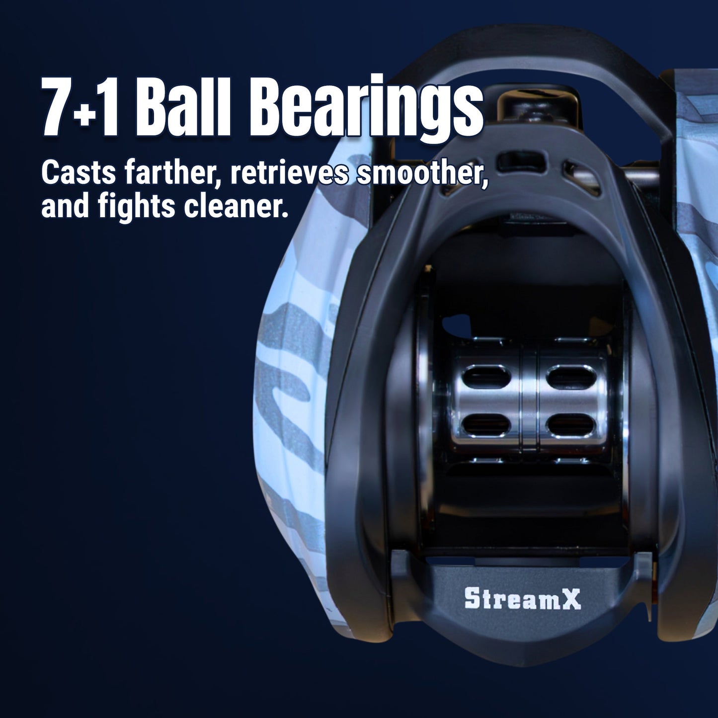 Carrete de pesca Baitcasting Reaction Tackle - Edición StreamX - Relación de transmisión 7.5:1 - NUEVO