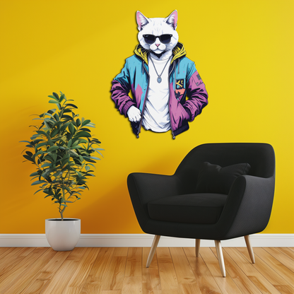 Street Style Cat Metal Wall Art – Cool Urban Decor-KAFUVM028 - Tampa Home & Garden Store