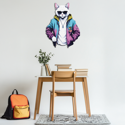 Street Style Cat Metal Wall Art – Cool Urban Decor-KAFUVM028 - Tampa Home & Garden Store