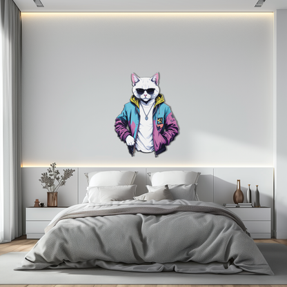 Street Style Cat Metal Wall Art – Cool Urban Decor-KAFUVM028 - Tampa Home & Garden Store