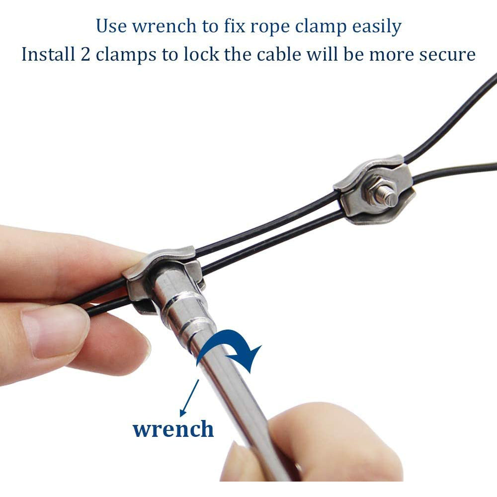 String Light Hanging Cable Kit, Nylon Coated 304 Stainless Steel Guide Wire and Accessories for Outdoor Bistro String Lights - Tampa Home & Garden Store