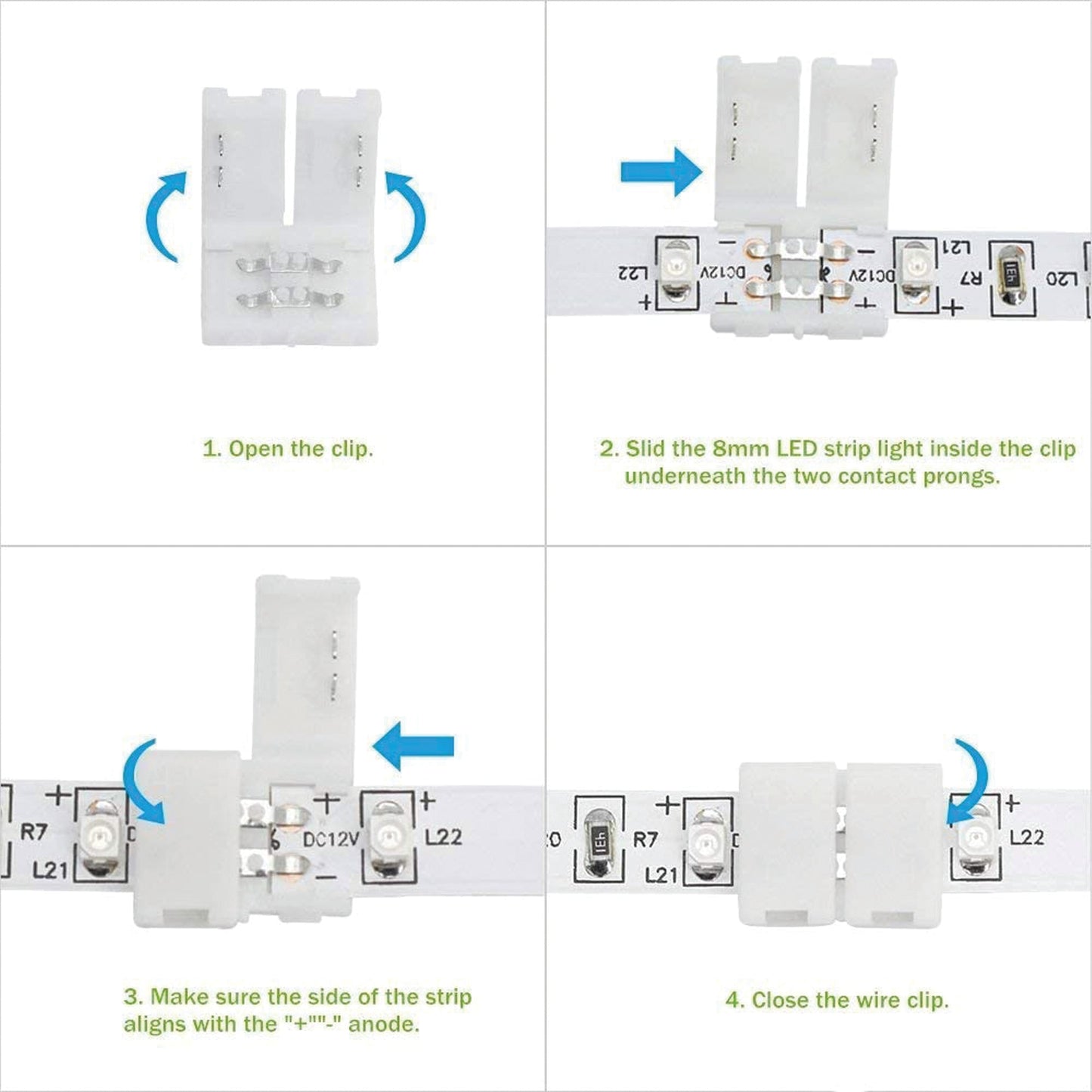 Tira de luces LED SL07 2835 de 3,5 W/pie CC, 12 V/24 V, de bajo voltaje, para interiores, IP20, UL, SMD