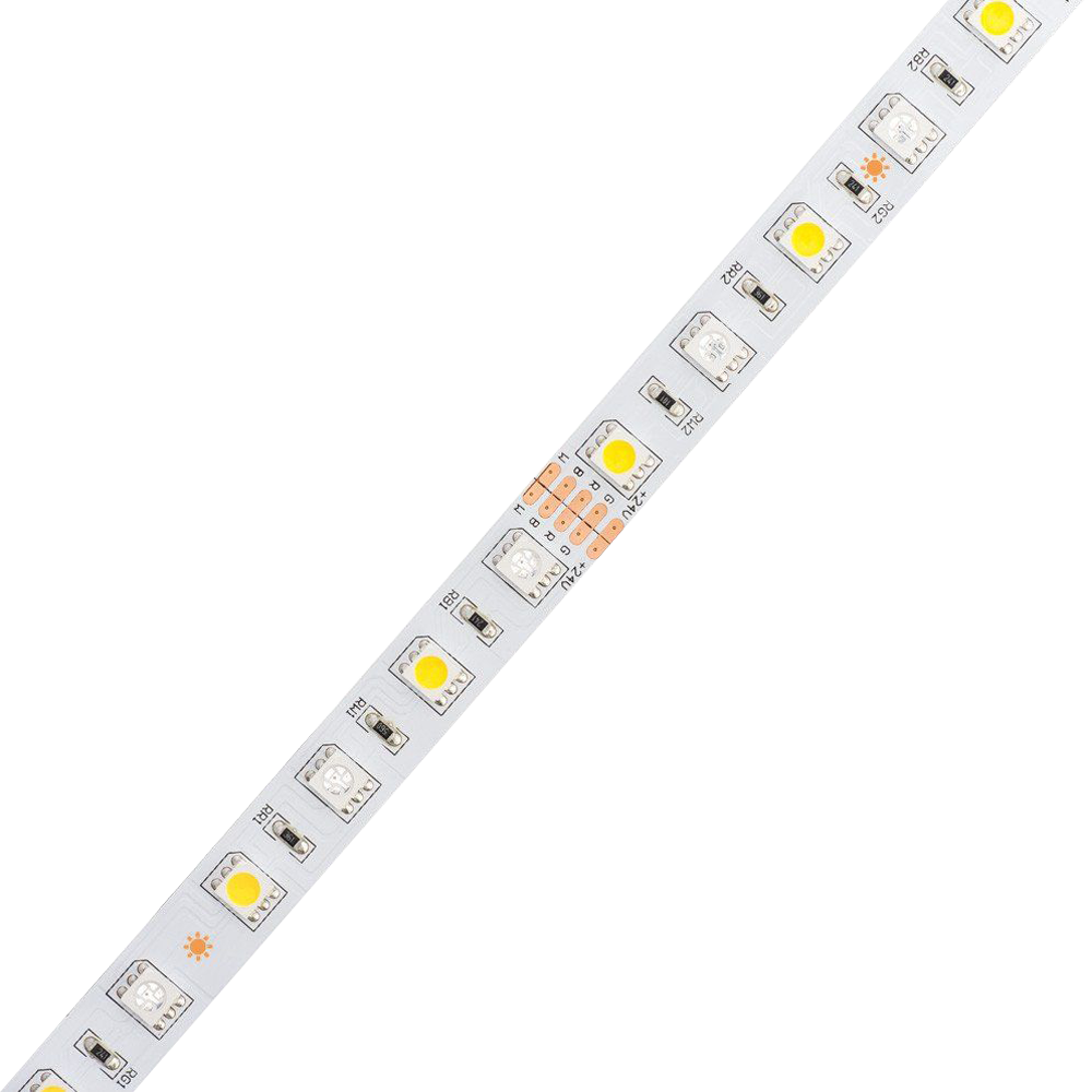 Tira de luces LED SL08 RGBW 5050 de 4,5 W/pie, CC de 24 V, bajo voltaje, para interiores, IP20, UL, SMD