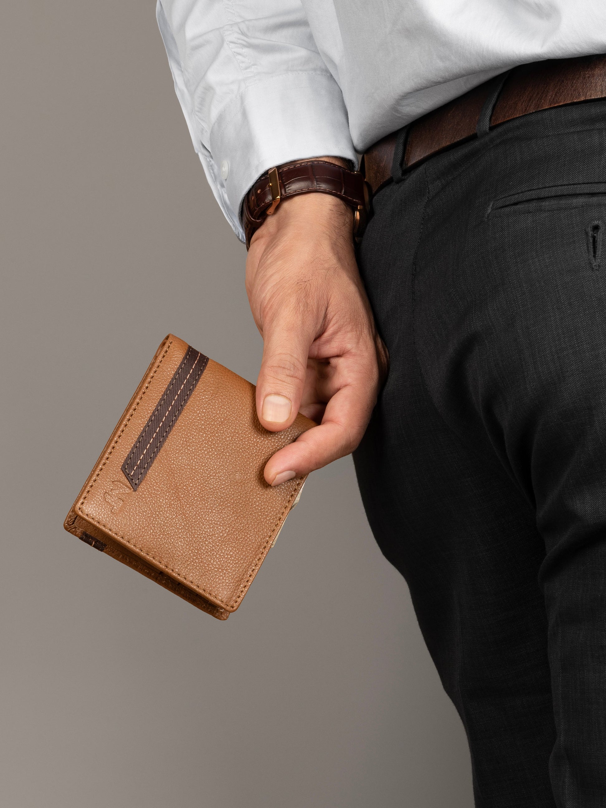 Stripe Brown Men's Wallet - Tampa Home & Garden Store