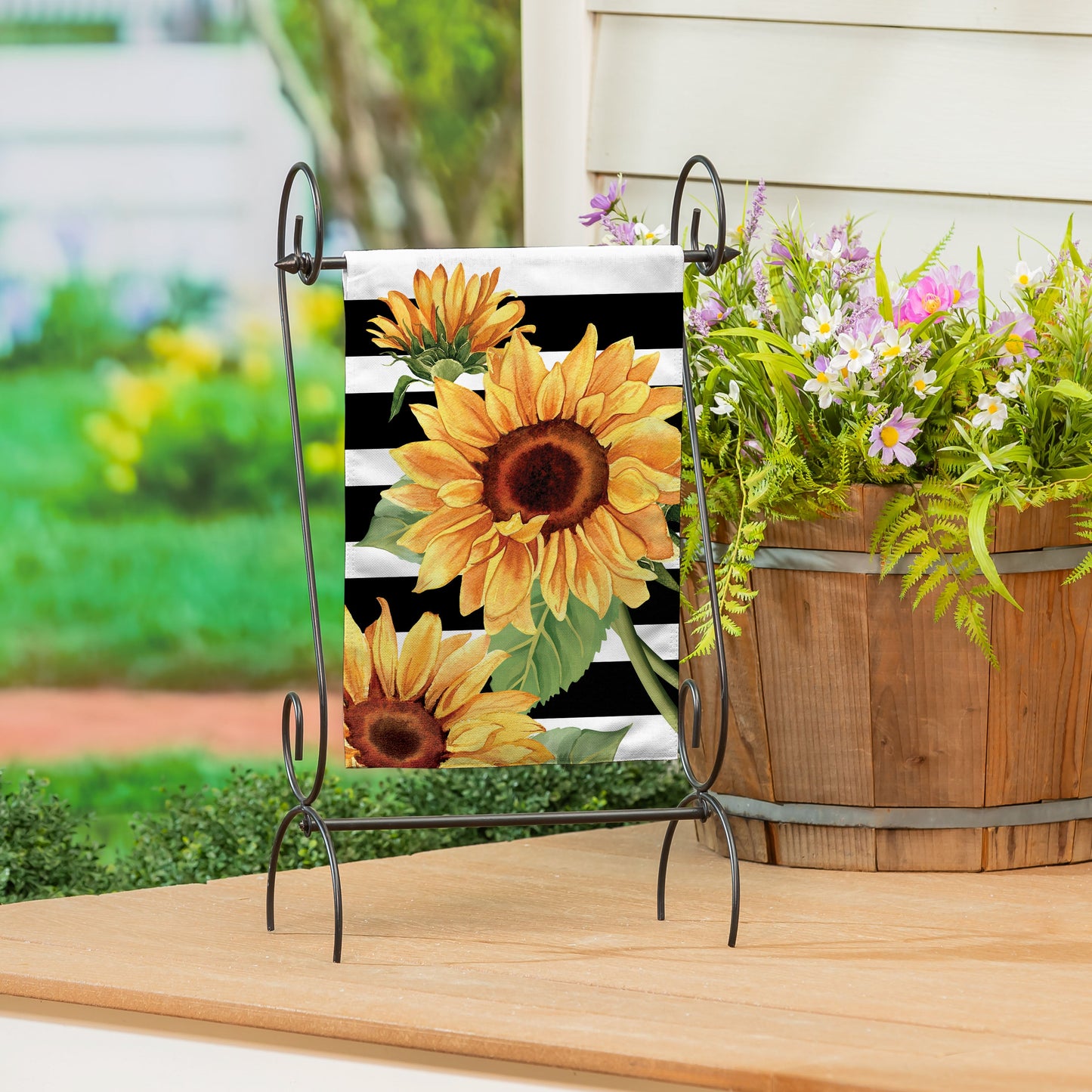 Striped Sunflowers Burlap Garden Flag - Tampa Home & Garden Store