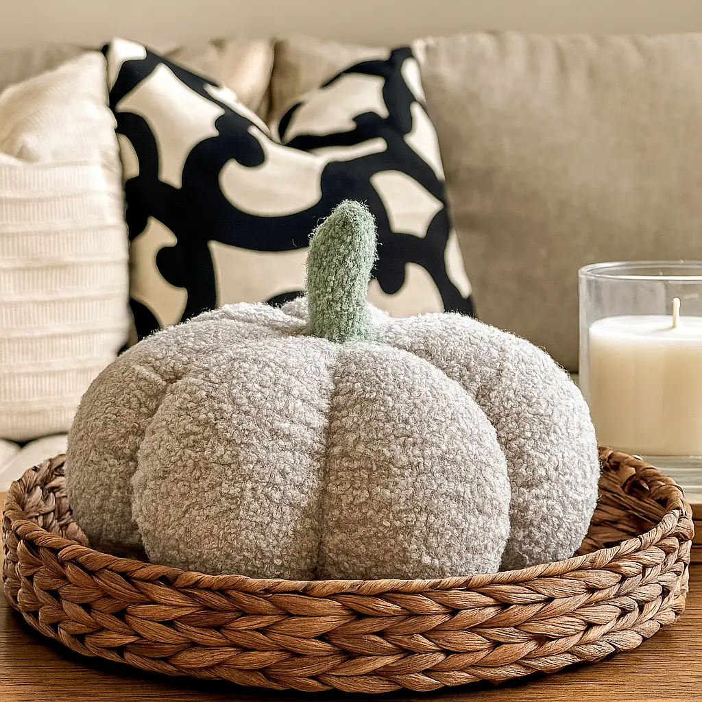 Blair Pumpkin Plush Decorative Pillow For Fall
