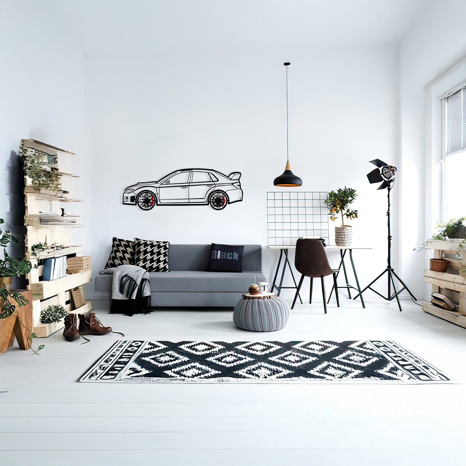 Subaru Impreza Wall Art – Rally Legend Steel Silhouette with Spinning Wheels-KAFMEKA042 - Tampa Home & Garden Store